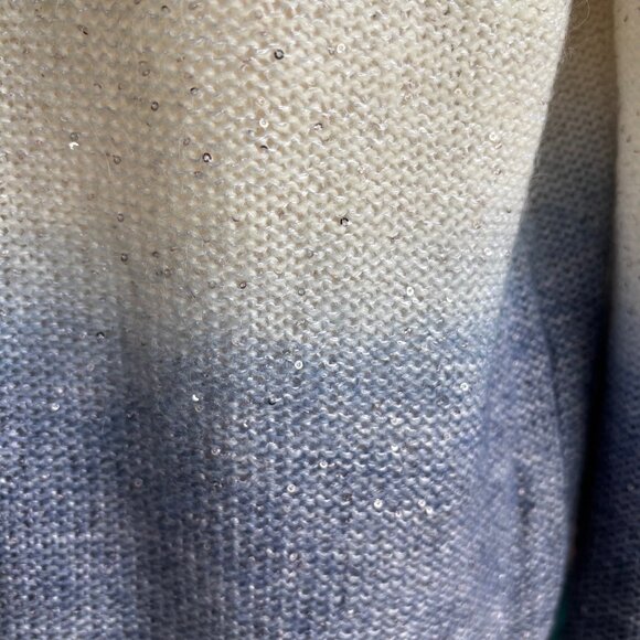 BELLINA WOOL AND ALPAKA BLEND EMBELLISHED OMBRE DESIGN SWEATER, SZ. M, NWT - Picture 4 of 9